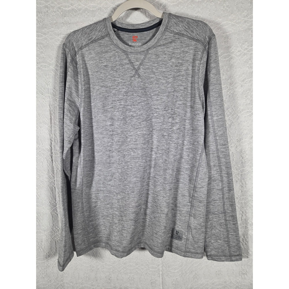 Rugged Elements Mens Gray Long Sleeve Performance Hiking Camping Shirt Small